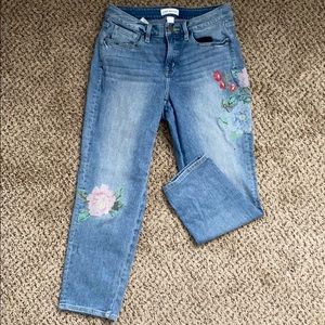Sz 12 laneBryant embroidered hi rise straight jean